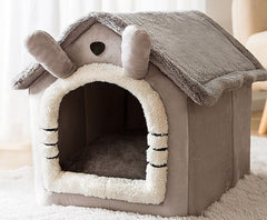 Cuccia Pieghevole per Cani Letto per Gatti Invernale Villa per Cani Cuccia Rimovibile Nido Caldo Grotta Chiusa Divano Forniture per Animali Domestici