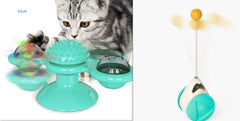 Gatto Girevole Mulino a Vento Giocattoli Multifunzione Dispositivo per Grattarsi Prurito Giocattolo per Pulizia Denti