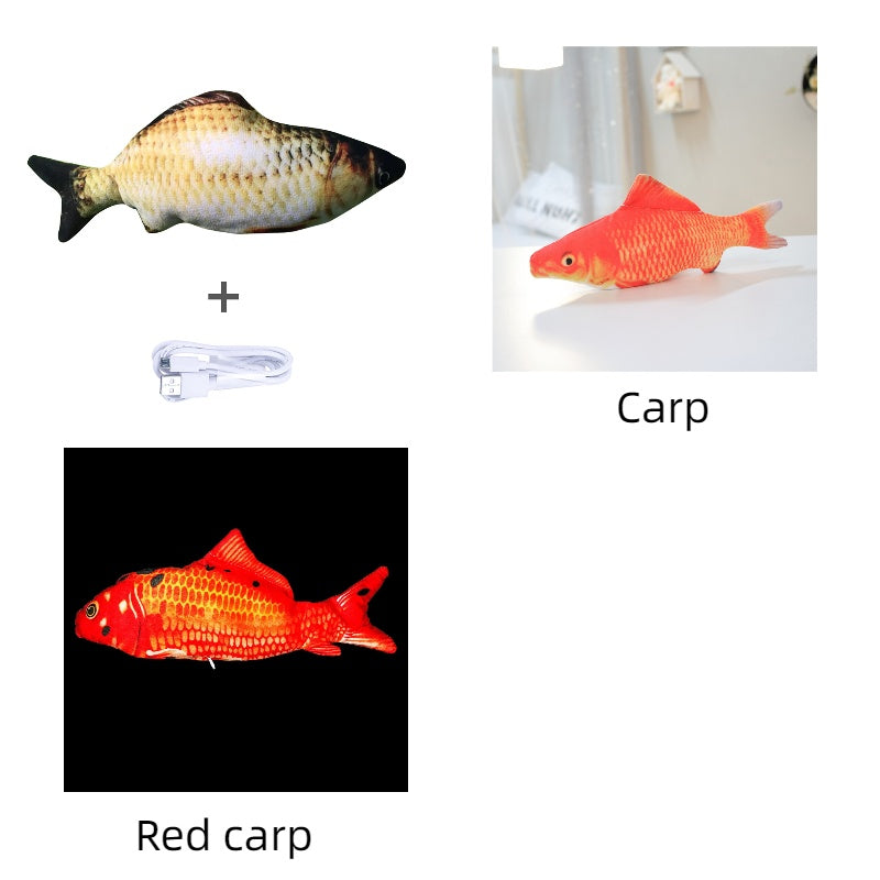 Versione senza erba gatta - Simulazione di pesce elettrico saltellante Giocattolo pesce elettrico