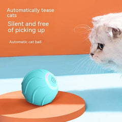 Giocattoli intelligenti per gatti: palla rotolante, interattiva per padroni e animali domestici, palla rimbalzante automatica USB, auto-divertente per gattini, palla che salta