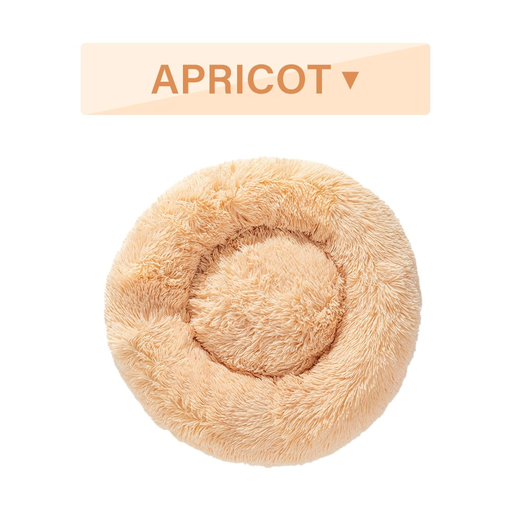 Cuccia per cani Fluffy Donut – Letto per animali domestici caldo, morbido, in peluche lungo – Cuccia per cani e gatti – Tappetino per divano lavabile – Cuccia calmante per cani di taglia piccola e grande