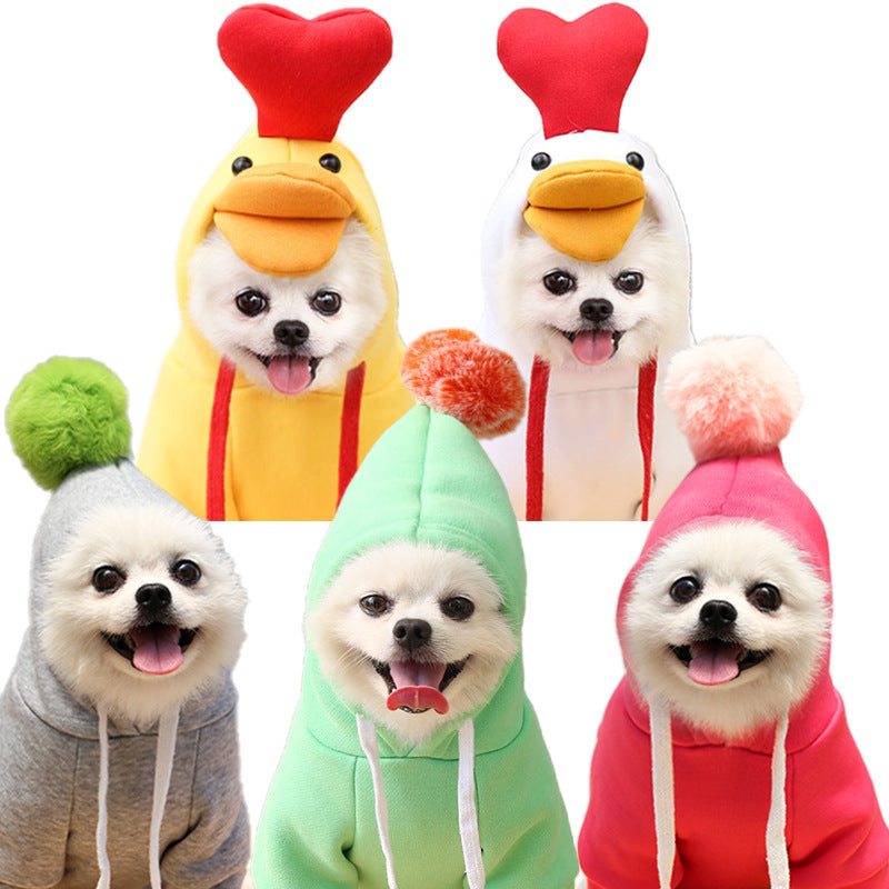Vestiti per cani carini con frutta, per cani di piccola taglia, felpe con cappuccio, pile caldo invernale, abbigliamento per animali domestici, costume per cuccioli, gatti, cappotto per outfit francese Chihuahua
