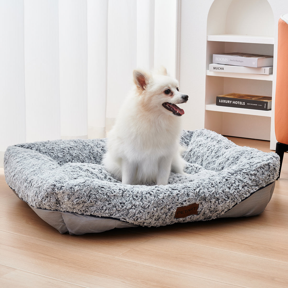 Letti per cani in velluto Swirl Rose con cuscino rimovibile per cani di taglia piccola e media, letti divano per cani calmanti anti-ansia lavabili in lavatrice, letti per gatti