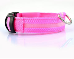 Collare luminoso a LED in nylon per animali domestici, sicurezza notturna, lampeggiante, che si illumina al buio, per cani e gatti, regolabile, forniture per animali domestici