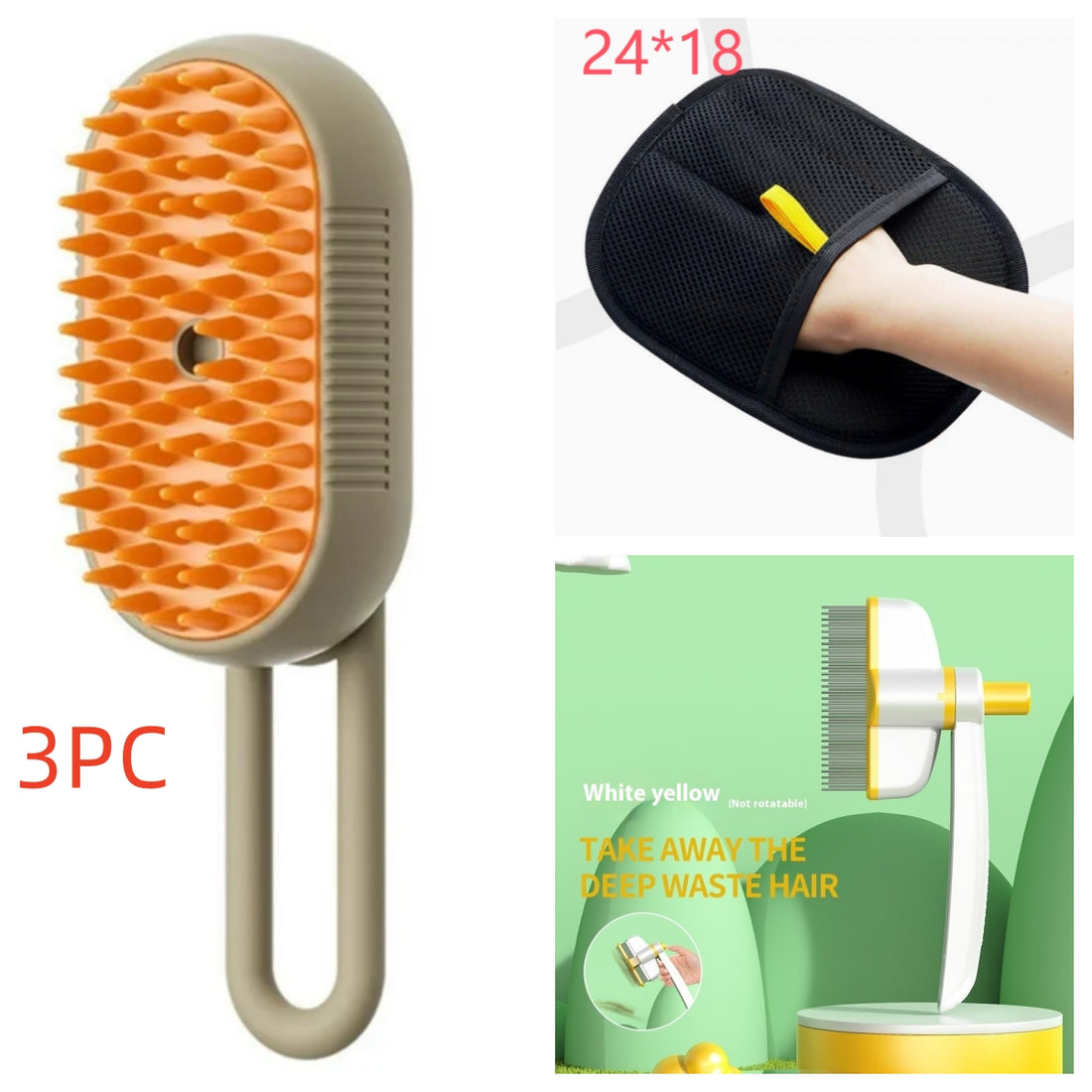 Spazzola a vapore per gatti Spazzola a vapore per cani 3 in 1 Spazzole elettriche spray per peli di gatti per massaggio Pettine per toelettatura animali Pettini per la rimozione dei peli Prodotti per animali domestici
