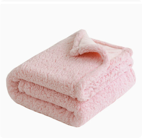Coperta spessa per cuccia in pile di flanella di cotone e sherpa