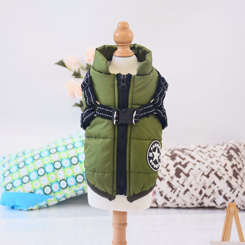 Vestiti Impermeabili per Cani Cappotto Invernale per Cani con Imbracatura Abbigliamento Caldo per Animali Domestici Giacca per Cani di Taglia Grande Cappotto Chihuahua Labrador Costume