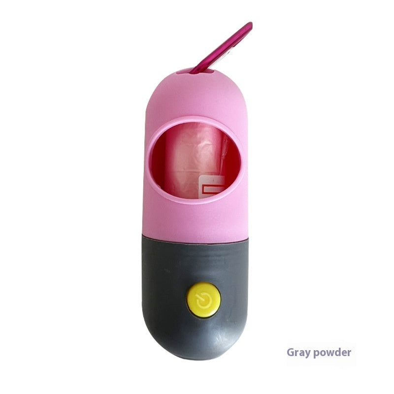 Dispenser per sacchetti igienici per animali domestici con luce LED per cani gatti, sacchetti per raccogliere le feci del cane, porta sacchetti igienici, accessori per la pulizia degli animali domestici