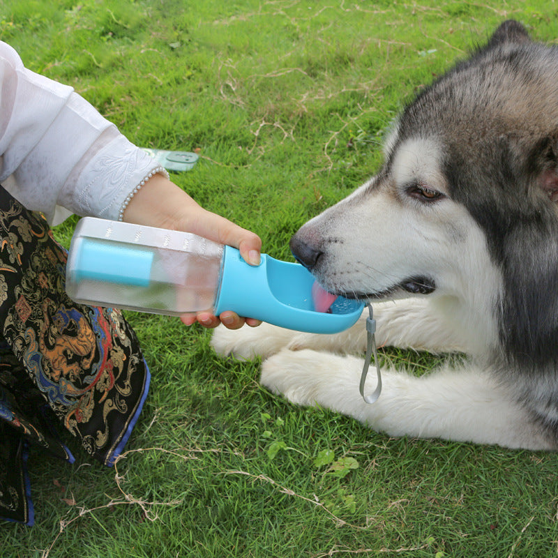 Borraccia portatile per gatti e cani, distributore di cibo, beverino e raccoglitore di deiezioni, 3 in 1, a prova di perdite, multifunzione, prodotti per animali domestici