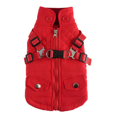 Vestito per cani in cotone invernale con cerniera, forniture per animali domestici