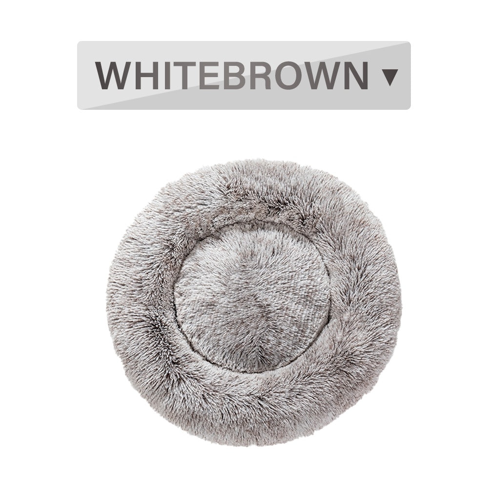 Cuccia per cani Fluffy Donut – Letto per animali domestici caldo, morbido, in peluche lungo – Cuccia per cani e gatti – Tappetino per divano lavabile – Cuccia calmante per cani di taglia piccola e grande