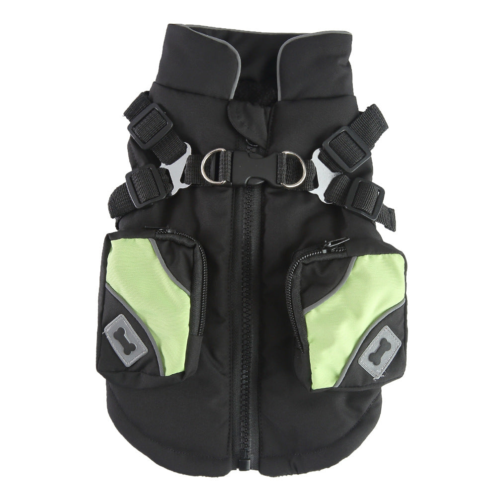Vestito per cani in cotone invernale con cerniera, forniture per animali domestici