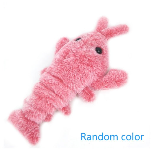 Giocattolo per Animali Domestici Gamberetto Elettrico Saltellante Ricarica USB Simulazione Aragosta Divertente Gatto Peluche Giocattolo per Animali Domestici