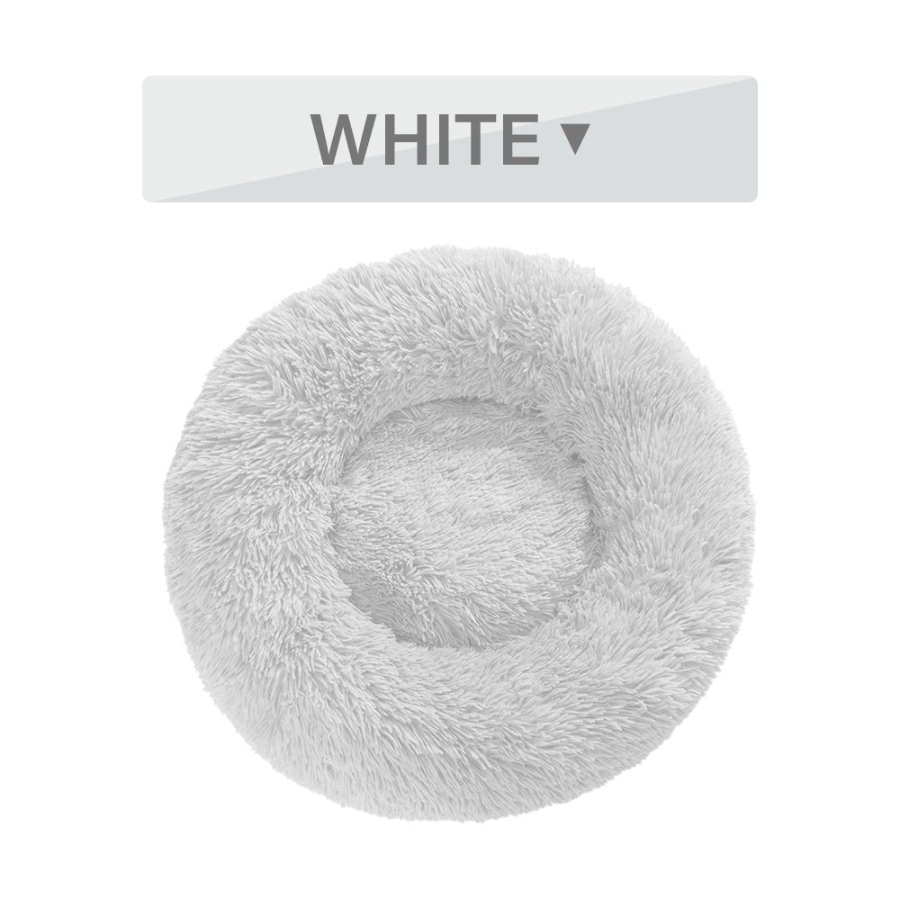 Cuccia per cani Fluffy Donut – Letto per animali domestici caldo, morbido, in peluche lungo – Cuccia per cani e gatti – Tappetino per divano lavabile – Cuccia calmante per cani di taglia piccola e grande