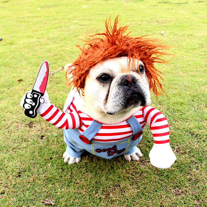 Costume di Halloween per animali domestici, abiti divertenti per cani, costume da cosplay regolabile per cani, costume spaventoso per feste e raduni