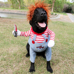 Costume di Halloween per animali domestici, abiti divertenti per cani, costume da cosplay regolabile per cani, costume spaventoso per feste e raduni