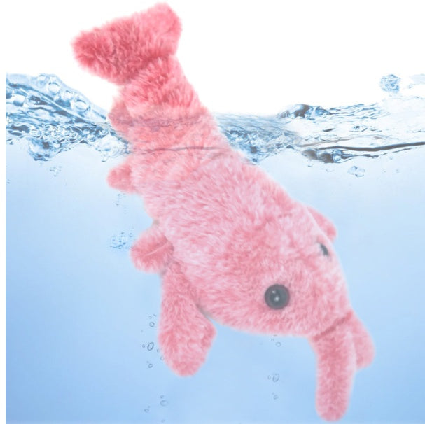 Giocattolo per Animali Domestici Gamberetto Elettrico Saltellante Ricarica USB Simulazione Aragosta Divertente Gatto Peluche Giocattolo per Animali Domestici