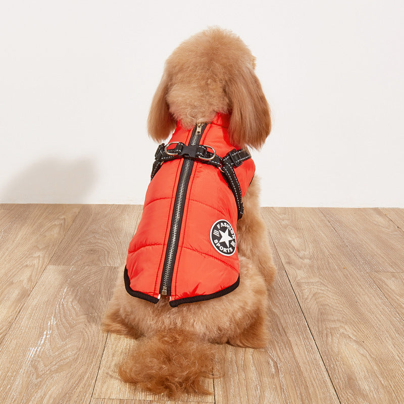 Vestiti imbottiti in cotone per cani, caldi, foderati in pile, spessi, riflettenti, con bretelle