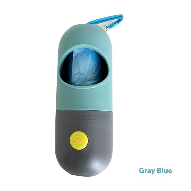 Dispenser per sacchetti igienici per animali domestici con luce LED per cani gatti, sacchetti per raccogliere le feci del cane, porta sacchetti igienici, accessori per la pulizia degli animali domestici