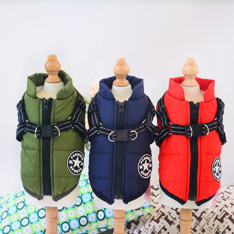 Vestiti Impermeabili per Cani Cappotto Invernale per Cani con Imbracatura Abbigliamento Caldo per Animali Domestici Giacca per Cani di Taglia Grande Cappotto Chihuahua Labrador Costume