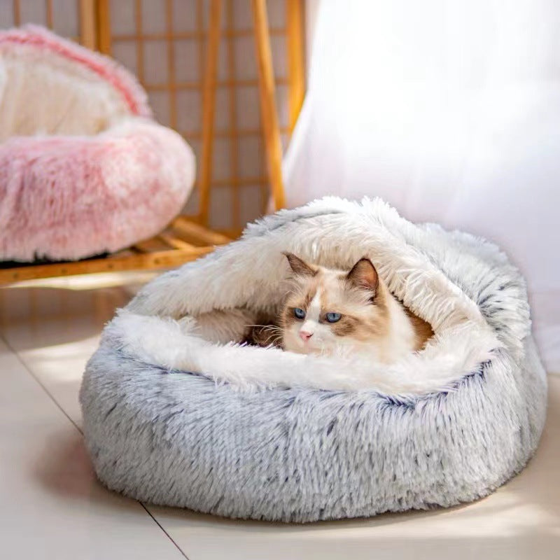 Cuccia per Gatti Semichiusa Quattro Stagioni Universale Guscio a Conchiglia Nido per Cuccioli Piccoli Forniture Invernali per Animali Domestici