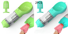Borraccia Portatile 3 in 1 per Cani con Ciotola per Acqua, Dispenser di Sacchetti Igenici per Rifiuti e Borraccia per Animali Domestici, per Viaggi all'Aperto