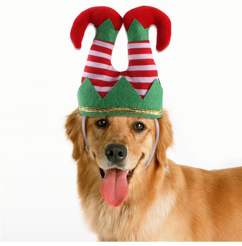 Cappello da Clown a Righe Divertente Natalizio per Animali Domestici Ornamenti per Cani Accessori Forniture