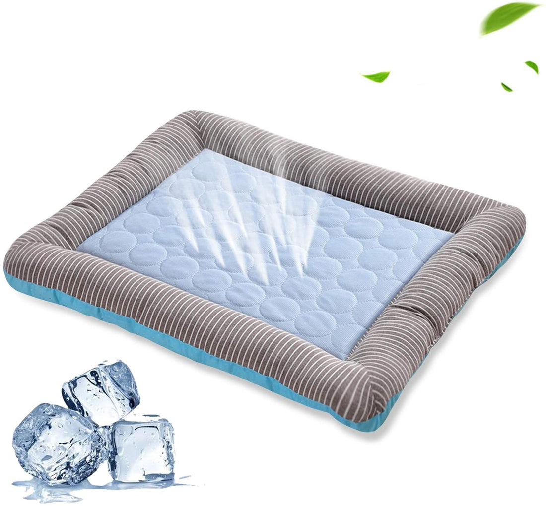 Tappetino Refrigerante per Animali Domestici, Letto per Cani Gatti Cuccioli Gattini, Tappetino Rinfrescante in Seta Ghiacciata Morbido per il Sonno Estivo Blu Traspirante