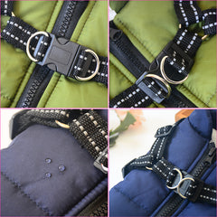 Vestiti Impermeabili per Cani Cappotto Invernale per Cani con Imbracatura Abbigliamento Caldo per Animali Domestici Giacca per Cani di Taglia Grande Cappotto Chihuahua Labrador Costume
