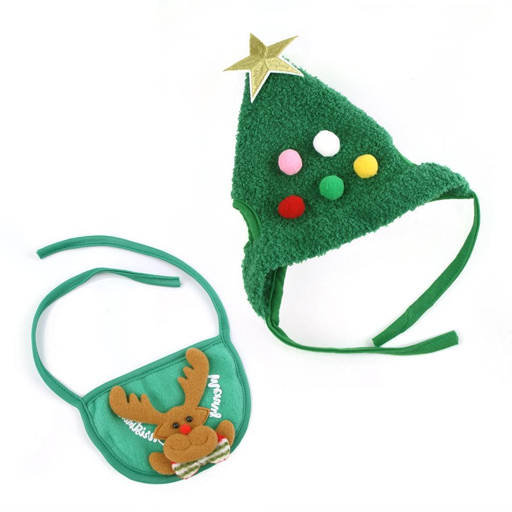 Cappello per animali domestici a forma di albero di Natale