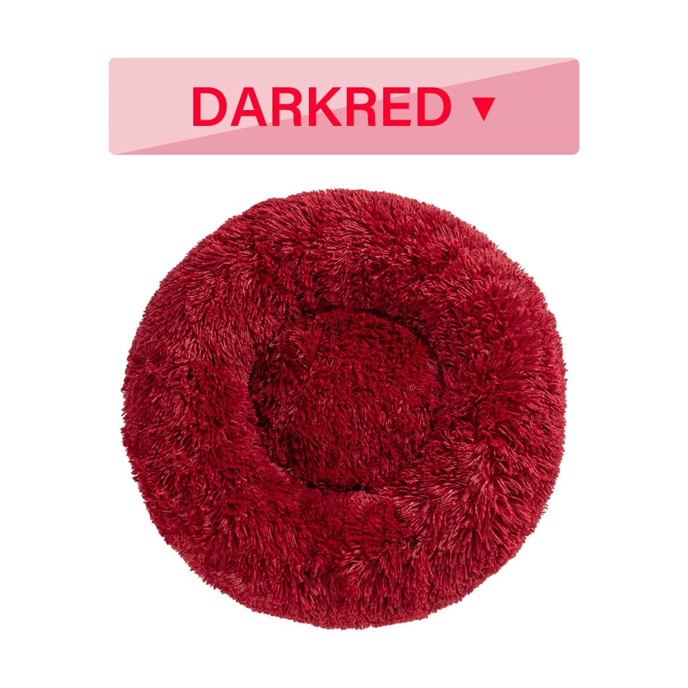 Cuccia per cani Fluffy Donut – Letto per animali domestici caldo, morbido, in peluche lungo – Cuccia per cani e gatti – Tappetino per divano lavabile – Cuccia calmante per cani di taglia piccola e grande