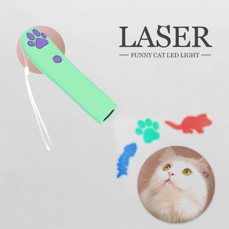 Divertente giocattolo per animali domestici a forma di bacchetta con LED laser e telecomando