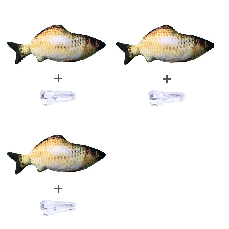 Versione senza erba gatta - Simulazione di pesce elettrico saltellante Giocattolo pesce elettrico