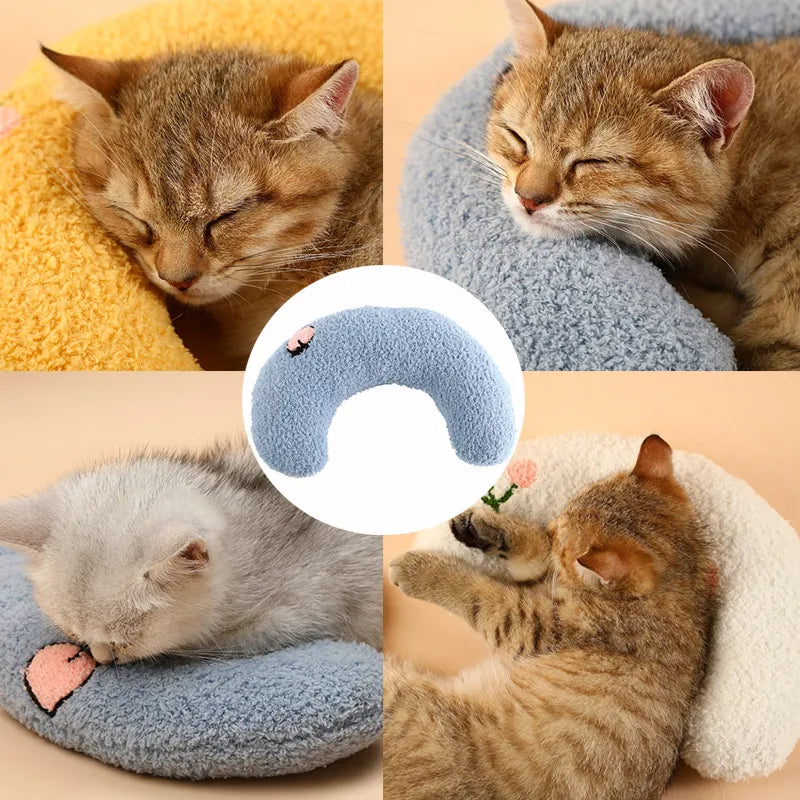 Piccolo cuscino per gatti, alla moda, protezione per il collo, sonno profondo, cuscino a forma di U per cuccioli, cuscino per animali domestici, poggiatesta per gattini, cuscino per cani, prodotti per animali domestici
