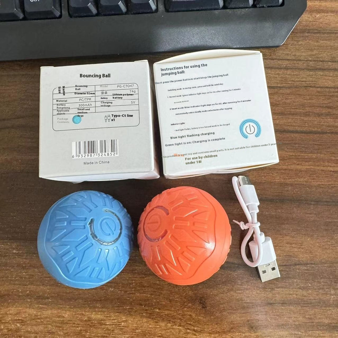 Pallina Elettrica Rimbalzante per Animali Domestici, Automatica per Prendere in Giro i Cani, Luminosa, Prodotti per Animali Domestici, Palline Giocattolo per Addestramento Cani, Resistente
