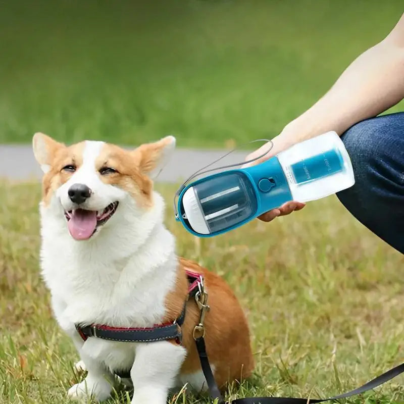 Tazza d'acqua per cani, cibo, sacchetto per immondizia, tre-in-uno, portatile, piccola, multi-funzionale, per animali domestici