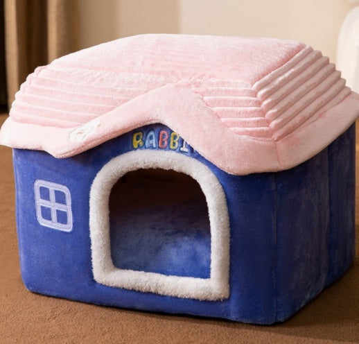 Cuccia Pieghevole per Cani Letto per Gatti Invernale Villa per Cani Cuccia Rimovibile Nido Caldo Grotta Chiusa Divano Forniture per Animali Domestici