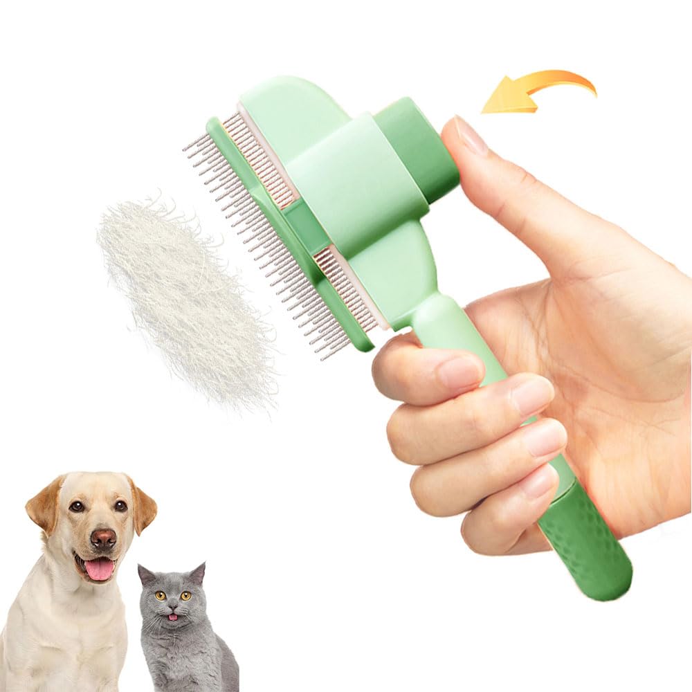 Pettine Professionale Per Cani E Gatti Con Pulsante Di Rilascio, Pettini Antipulci Per Gatti E Cani - Strumento Per La Toelettatura Facile Da Usare E Durevole, Prodotti Per Animali Domestici