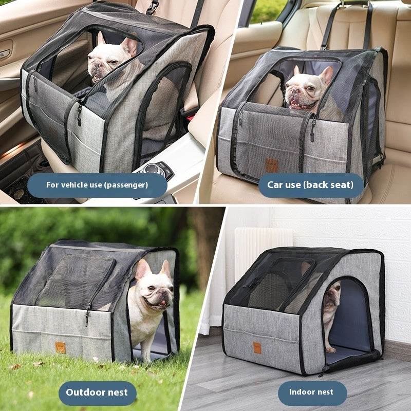 Gabbia per animali domestici portatile pieghevole impermeabile e resistente all'usura per auto Tappetino spesso impermeabile per cani Tappetino per animali domestici per auto