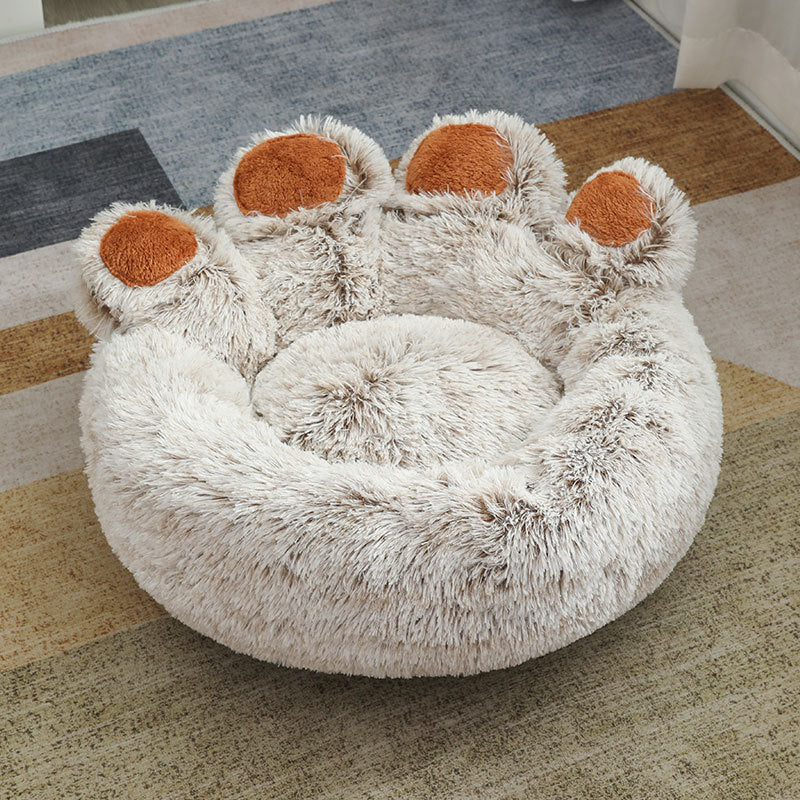 Cuccia a forma di mano calda invernale in peluche per animali domestici