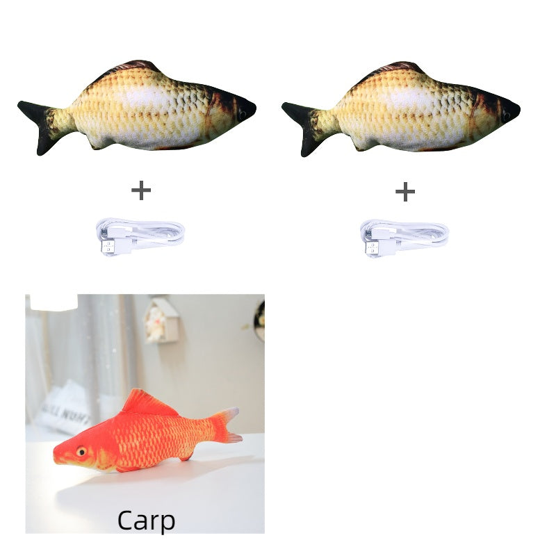 Versione senza erba gatta - Simulazione di pesce elettrico saltellante Giocattolo pesce elettrico