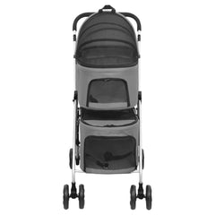 Foldable Dog Stroller for 2 Dogs, 83x Oxford Fabric