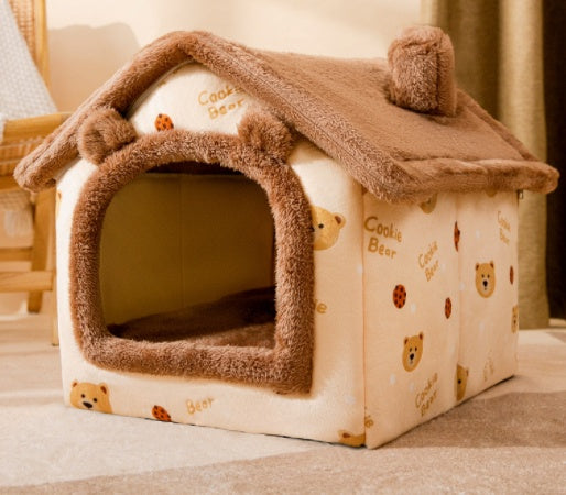 Cuccia Pieghevole per Cani Letto per Gatti Invernale Villa per Cani Cuccia Rimovibile Nido Caldo Grotta Chiusa Divano Forniture per Animali Domestici