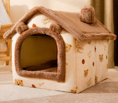 Cuccia Pieghevole per Cani Letto per Gatti Invernale Villa per Cani Cuccia Rimovibile Nido Caldo Grotta Chiusa Divano Forniture per Animali Domestici