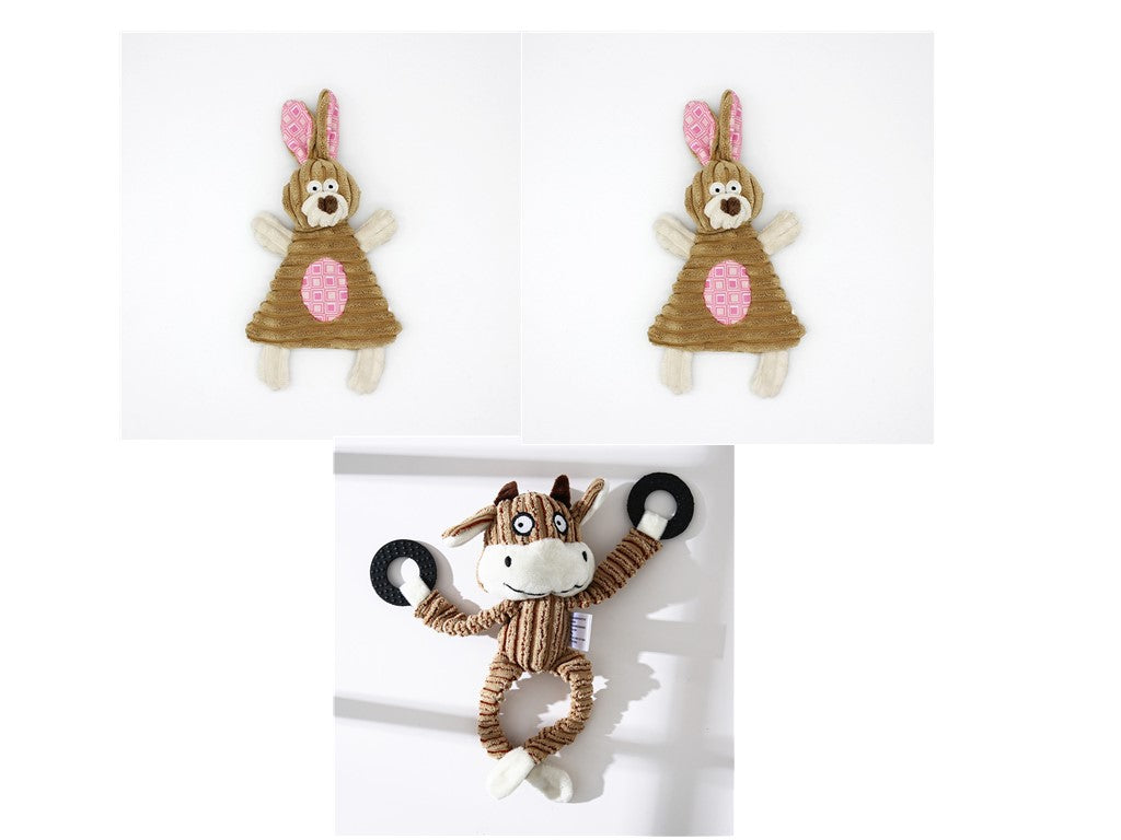 Gioco per Animali Domestici a Forma di Asino Giocattolo da Masticare in Corduroy per Cani Cuccioli con Squeak Morbido Osso di Peluche Gioco Molare per Cani Gioco per Addestramento Cani