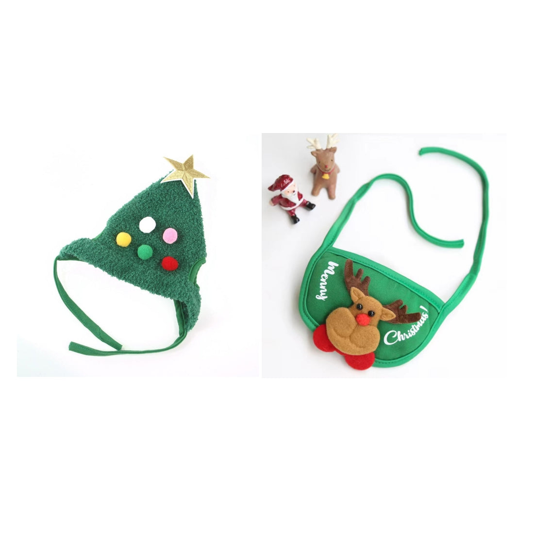 Cappello per animali domestici a forma di albero di Natale
