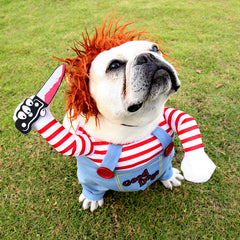 Costume di Halloween per animali domestici, abiti divertenti per cani, costume da cosplay regolabile per cani, costume spaventoso per feste e raduni