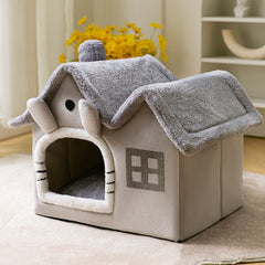 Cuccia Pieghevole per Cani Letto per Gatti Invernale Villa per Cani Cuccia Rimovibile Nido Caldo Grotta Chiusa Divano Forniture per Animali Domestici
