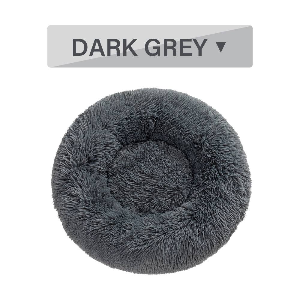 Cuccia per cani Fluffy Donut – Letto per animali domestici caldo, morbido, in peluche lungo – Cuccia per cani e gatti – Tappetino per divano lavabile – Cuccia calmante per cani di taglia piccola e grande