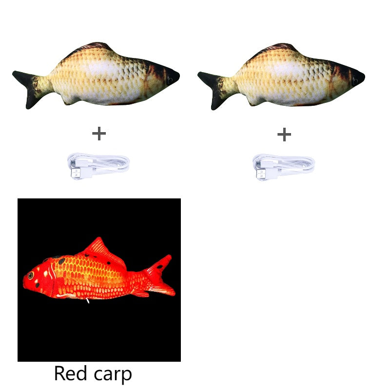 Versione senza erba gatta - Simulazione di pesce elettrico saltellante Giocattolo pesce elettrico
